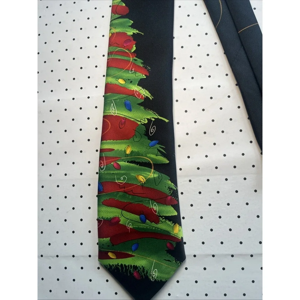 Jerry Garcia Green Tree Collection Christmas Tree Silk Tie Holiday Wearable Art